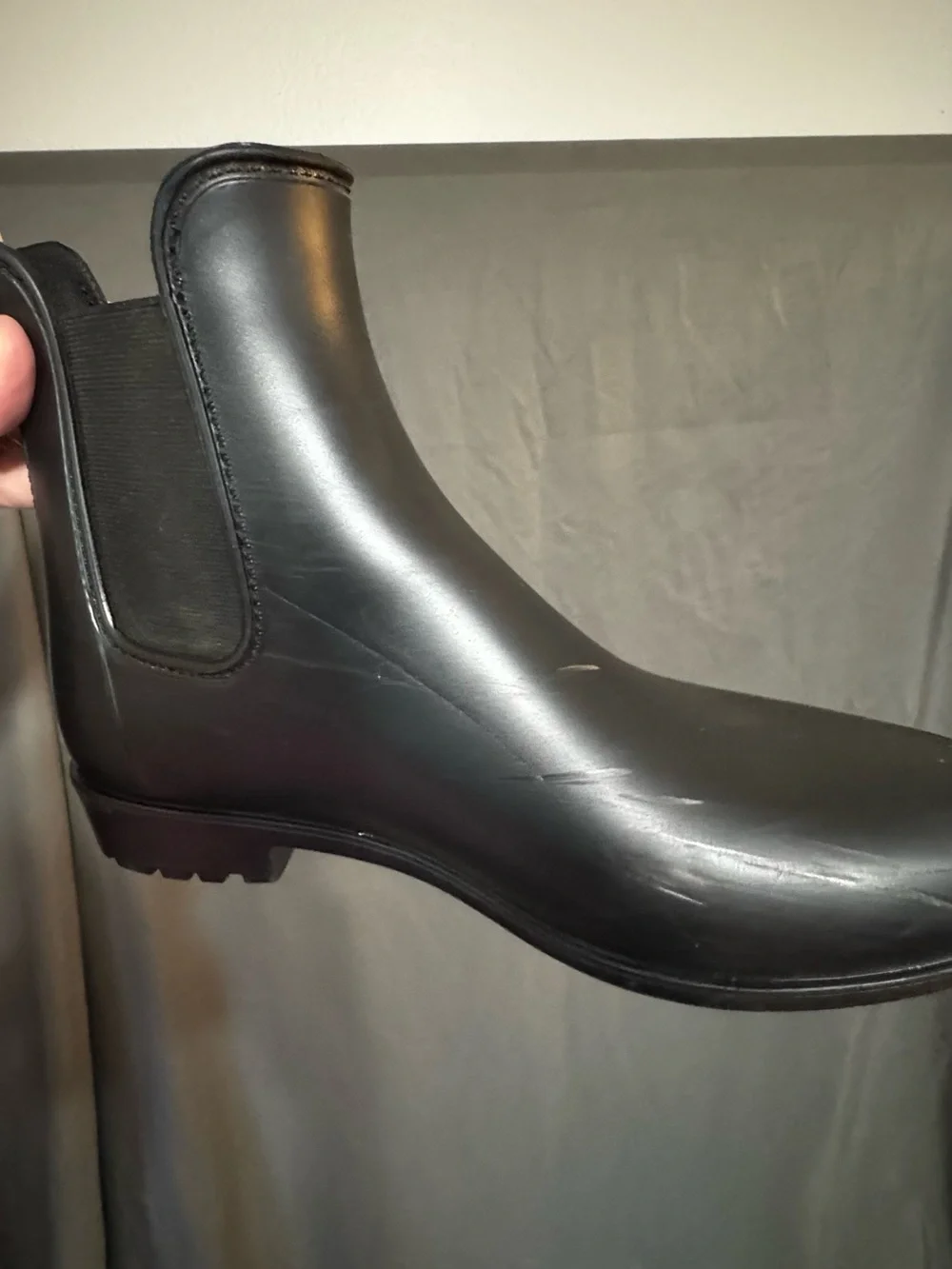 Women’s Black Chelsea Rain Boots - Slip-On Waterproof Ankle Boots